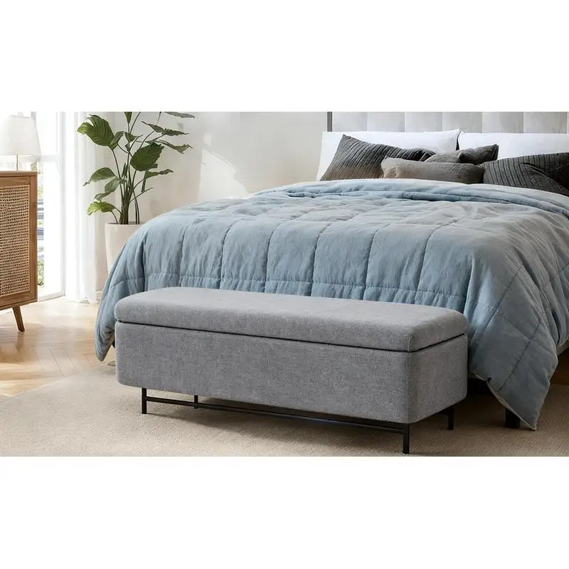 

Gray Indoor Bench for Living Room Bedroom End of Bed Entryway Seating