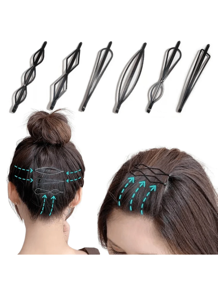 

6pcs Women Geometric Bobby Pins Hair Clips Barrettes For Casual Styling