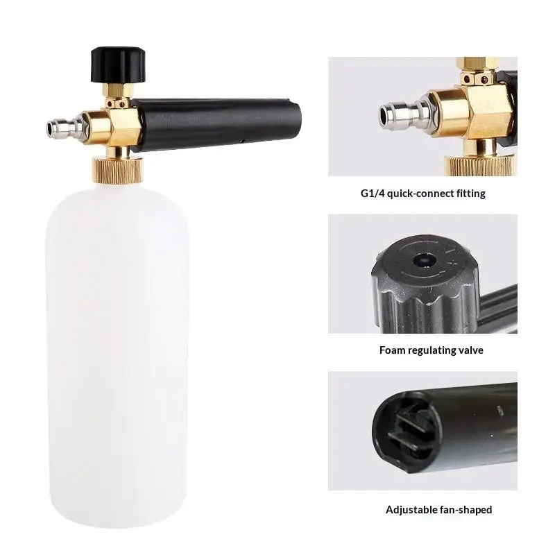 Pressure Washer Foam Cannon Soap Saving Adjustable Foam Ratio for Car Washing Garden Patio Driveway Cleaning
