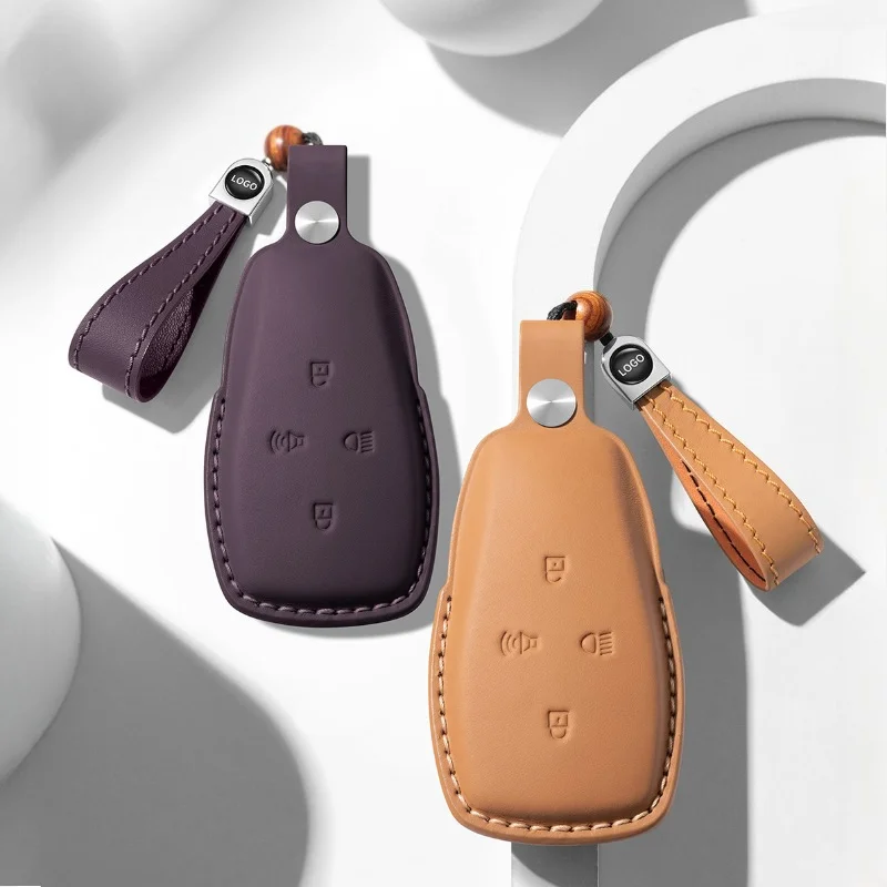 For BAIC Beijing BJ30 BJ40 BJ60 BJ80 F40 X7 X3 EU7 U5 Magic Cube Leather Car Key Case Cover Fob Shell with Keychain Accessories