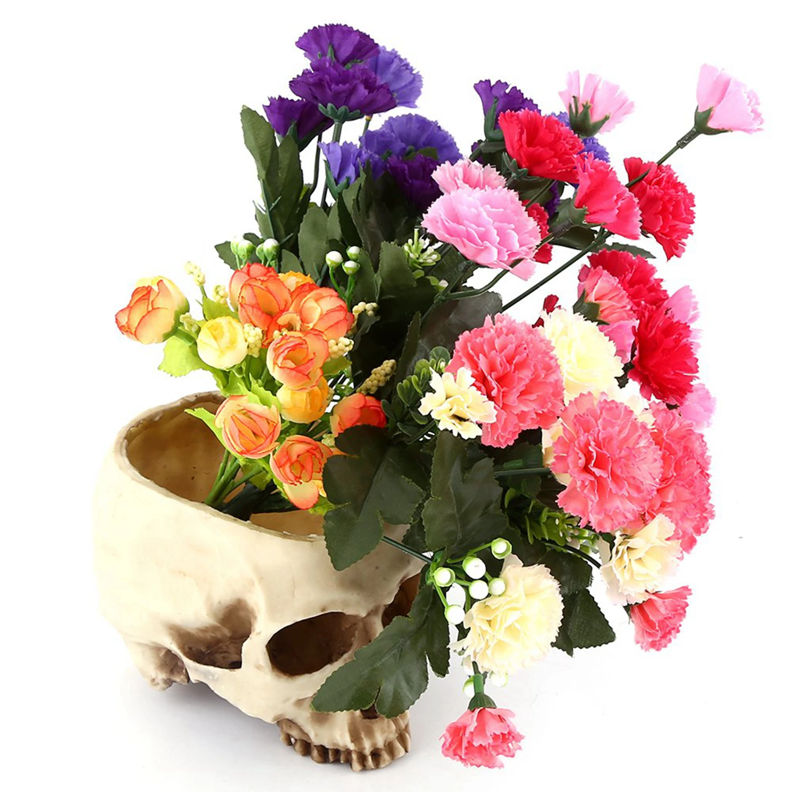 Resin Skull Head Design Flower Pot Planter Container Decoration Skull Container Skull Pot Skull Plant Pot Skull Flowerpot gallery 1