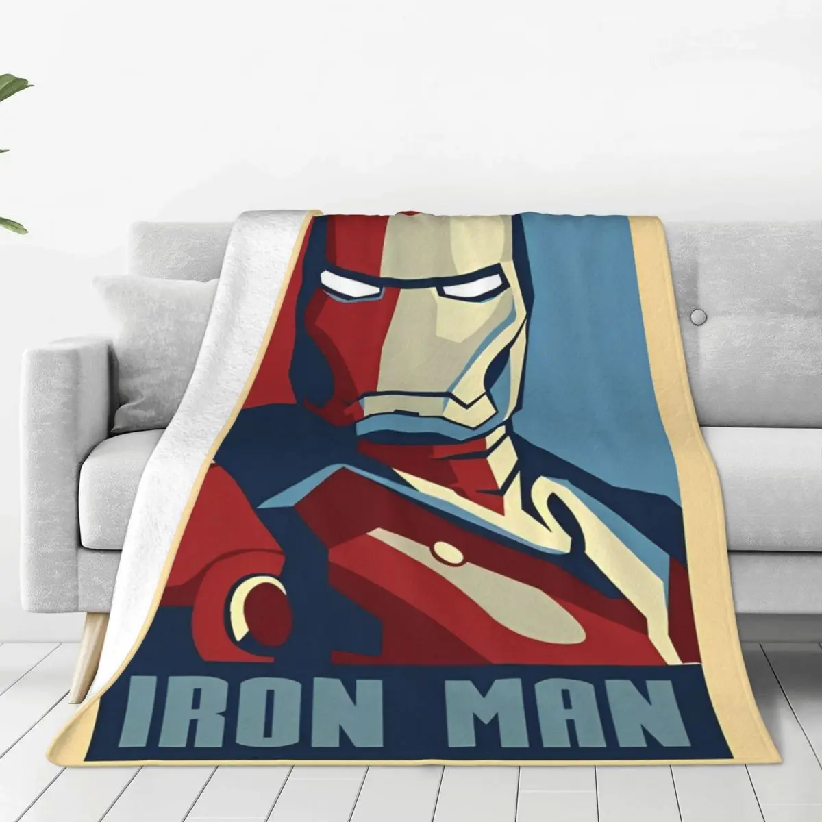 Marvel Iron Man Flannel Blanket Soft Durable Throw Blanket for Home Decor Picnic Aesthetic Bedspread Sofa Bed Cover