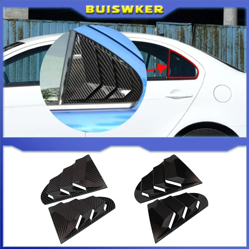 Rear Window Side Vent Shutter Louver Cover Trim For Mitsubishi Lancer EX X EVO 2008-2018 Car Accessories Carbon Fiber Look/Black