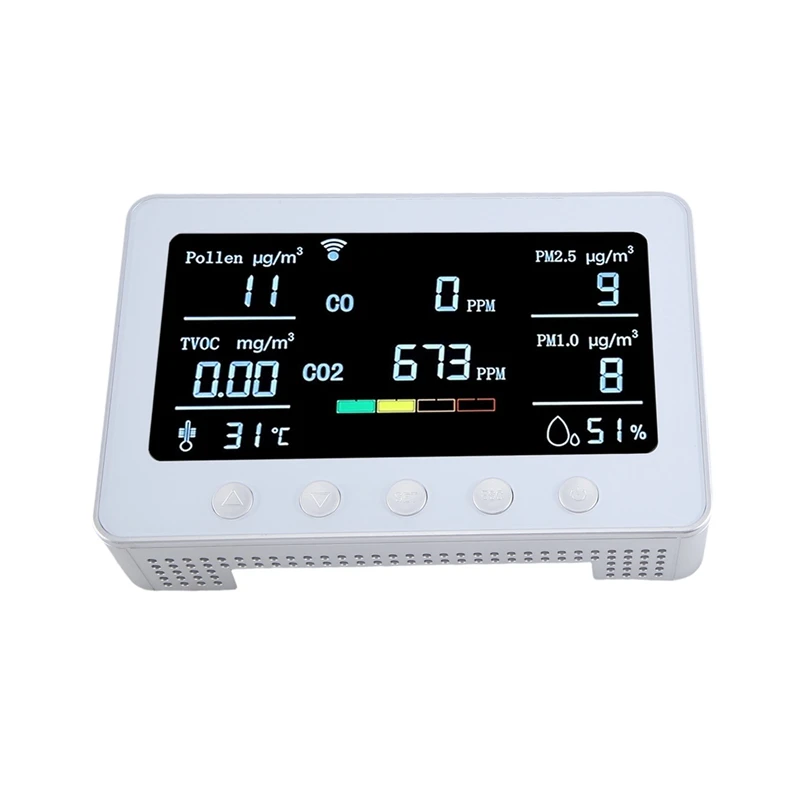 

PT02 Plus Wifi Air Quality Monitor Detects Pollen TVOC CO CO2 PM2.5 1.0 Temp RH Iot Controller RS485 Data Logger