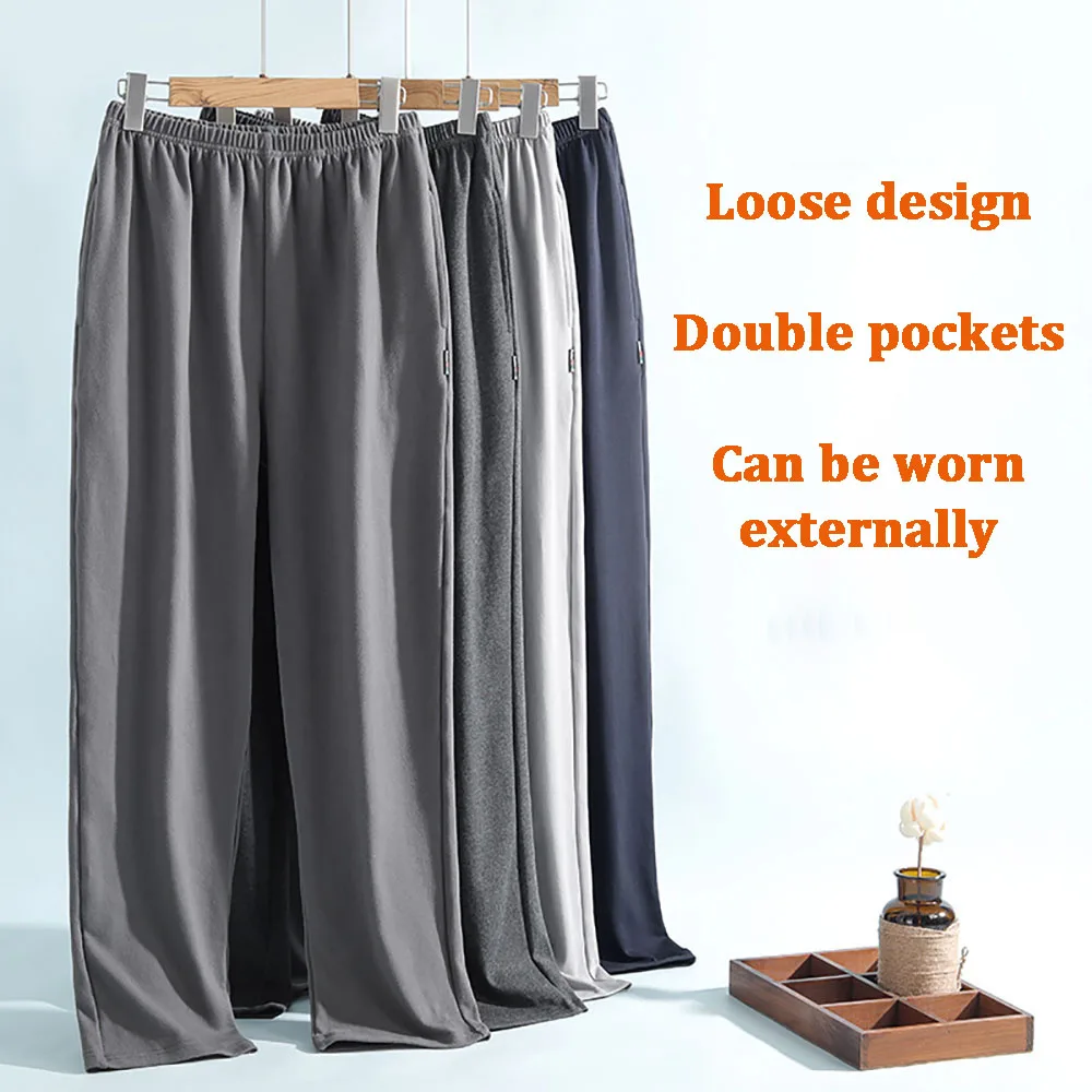 4XL High Elastic Loose Pajama Pants Spring Summer Cool Smooth PJ Pants Pajamas for Men High Quality Super Soft Sleepwear Pant