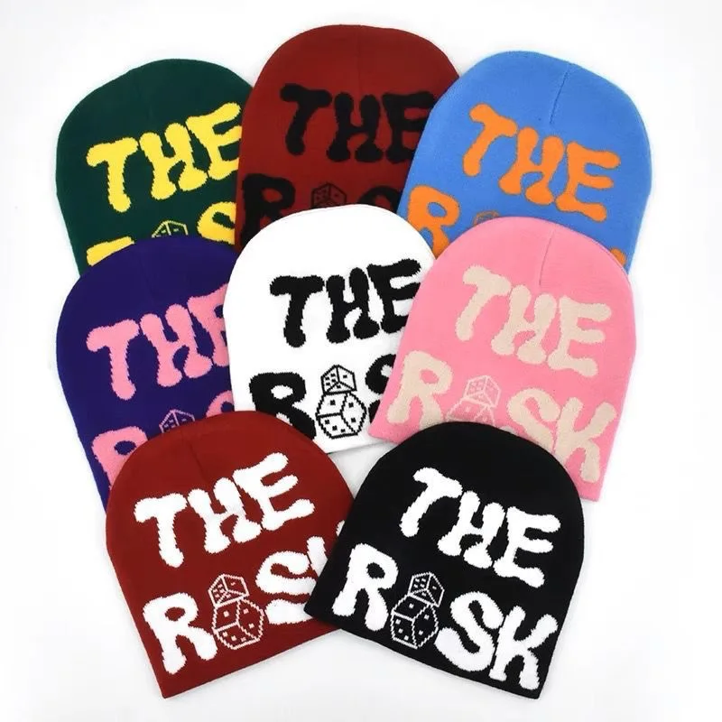 

New fall/winter beanie for men and women Alphabet decorated knitted craft wool hat Outdoor warm everything knitted hat