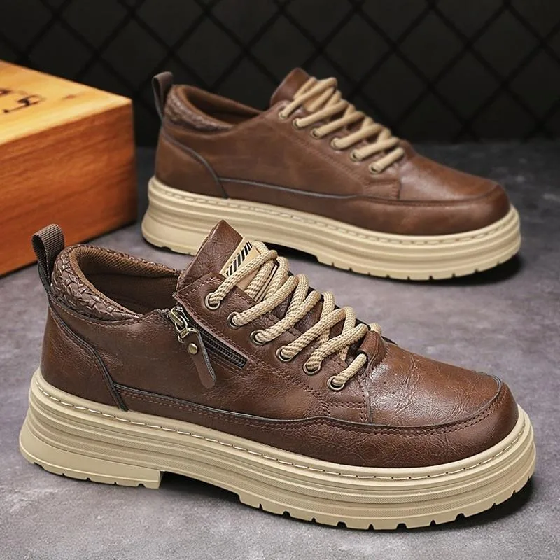 2025 خريف/شتاء نمط جديد خمر طبعة محدودة منخفضة أعلى سميكة سوليد الرجال أحذية رياضية غير رسمية عصرية متعددة الاستخدامات