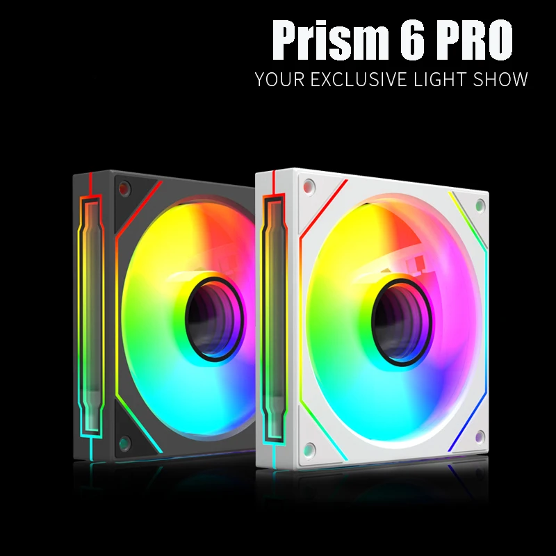 OEM Prism 6 PRO ventilador de chasis de 120mm, ARGB Synchro, espejo infinito de 3 lados, ventilador de refrigeración para ordenador