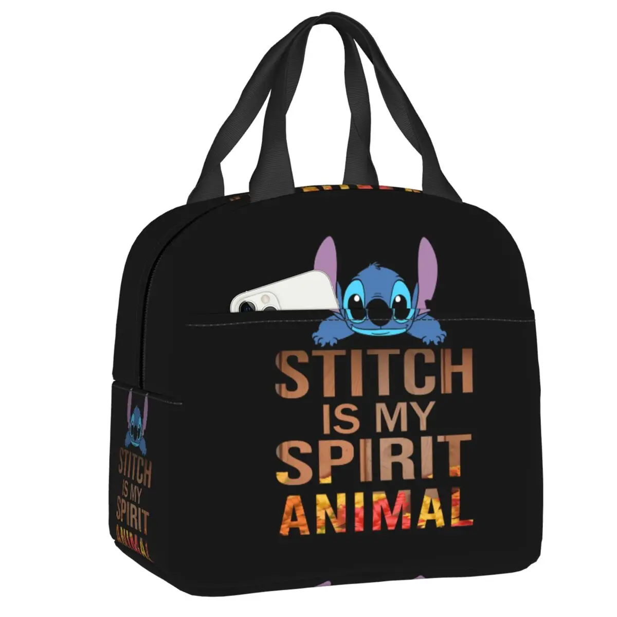 

Custom Stitch Anime Is My Spirit Insulated Lunch Bag for School Office Waterproof Thermal Cooler Lunch Box Women Children