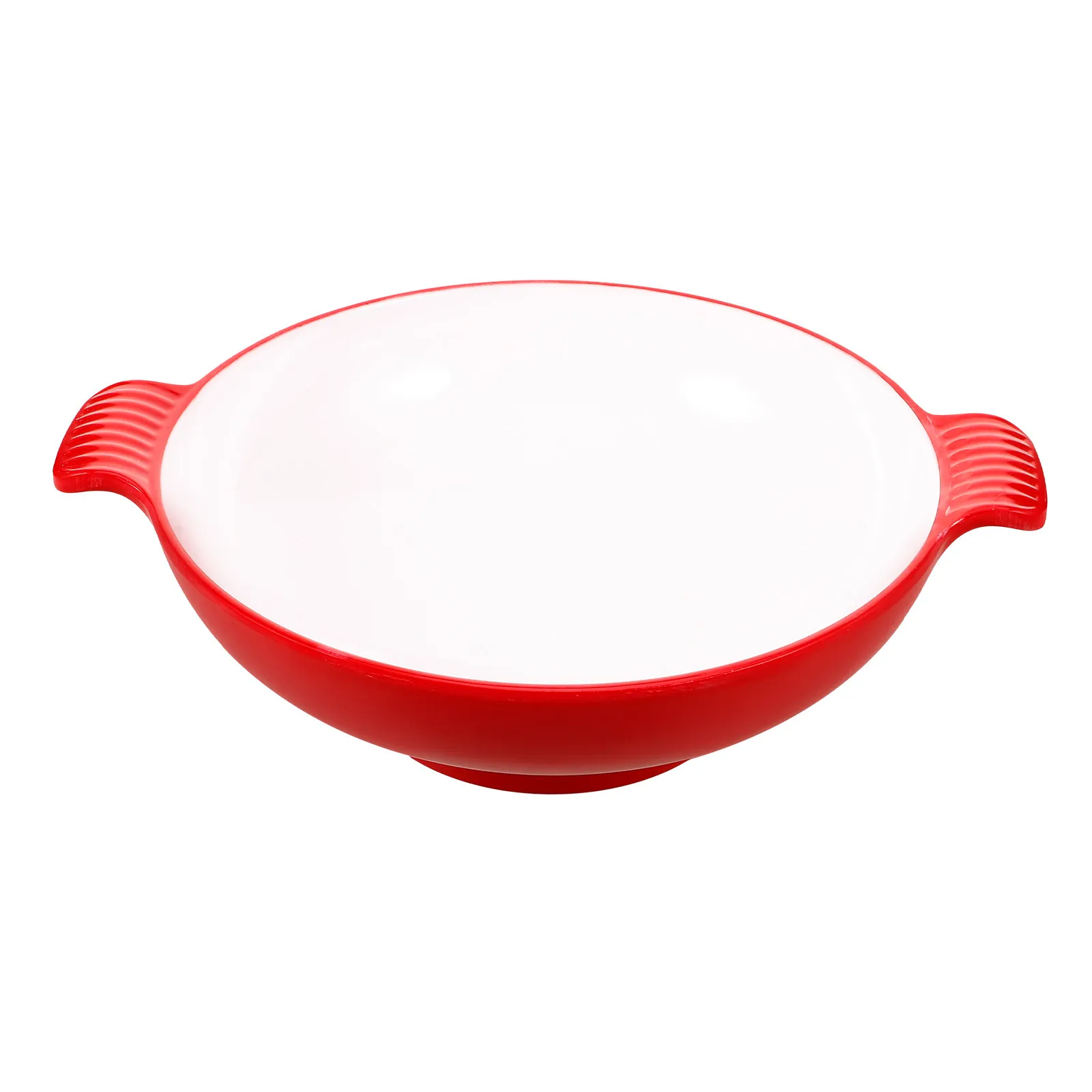 Double Ear Food Bowl Reusable Plastic Thickened Large Capacity Food Serving Bowl for Ramen Noodles Salad Snacks