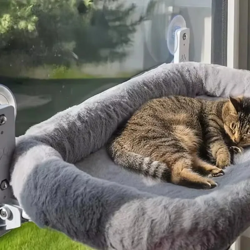 

Cozy Winter Solid Indoor Cat & Dog Hammock with Strong Suction Washable Cushion Protective Window Perch and Removable Cover