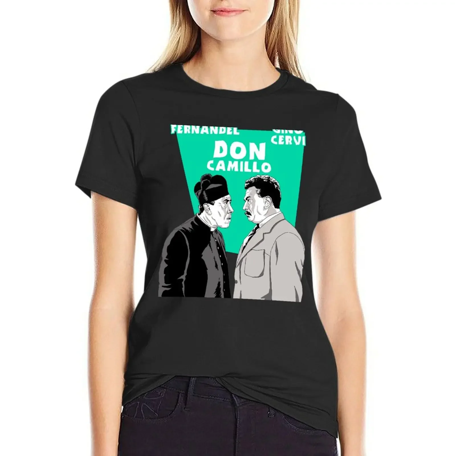

ITALIAN CINEMA - DON CAMILLO T-Shirt cute tops plain funny cute t-shirts for Women