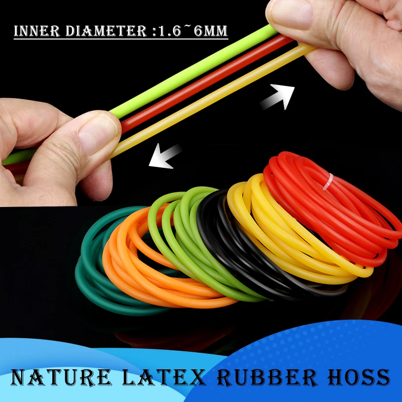 

1/3/5m Nature Latex Rubber Hoses 1.6~6mm Tension Belt Multi-colors Slingshot Catapult Surgical Medical Speargun Band Rubber Tube