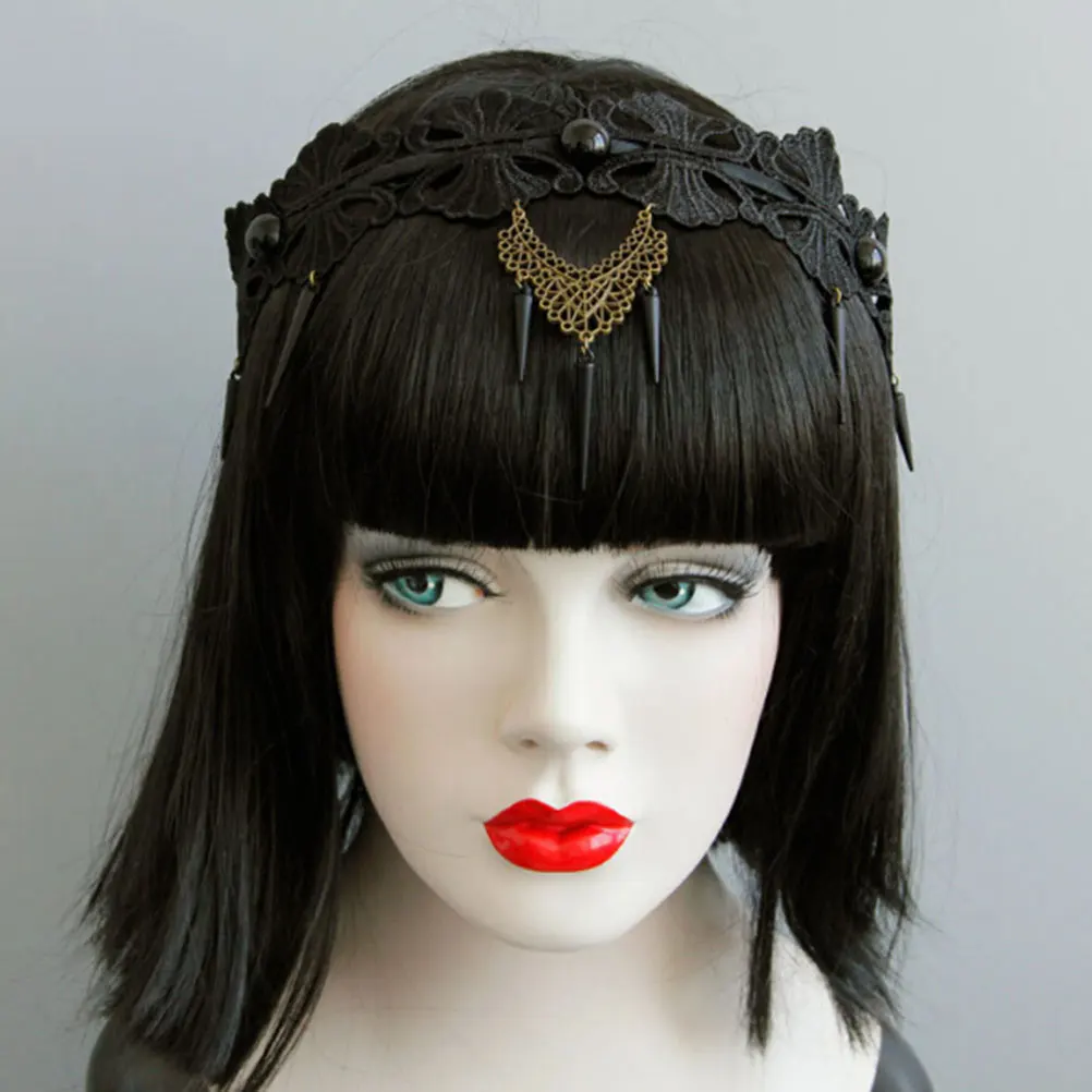 

Rivet Head Hoop Women's Hair Clips Accessories Accessory Claw Accessary Halloween Decoration Lace Band Crown Headband
