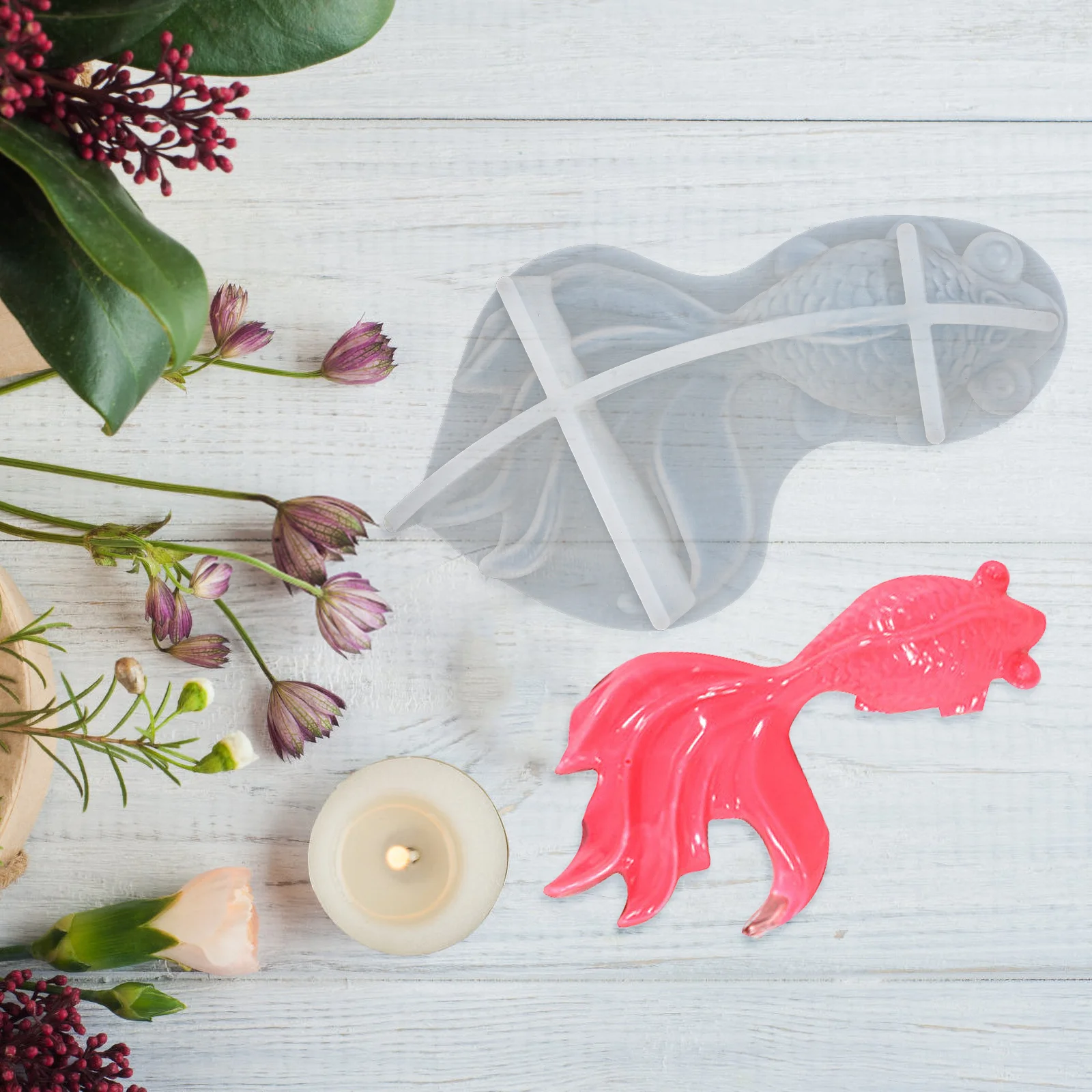 

Goldfish Silicone Mold for Resin Crafting Tear Resistant Flexible Mold for DIY Home Decor and Gift Making Fish Molds Epoxy Tools