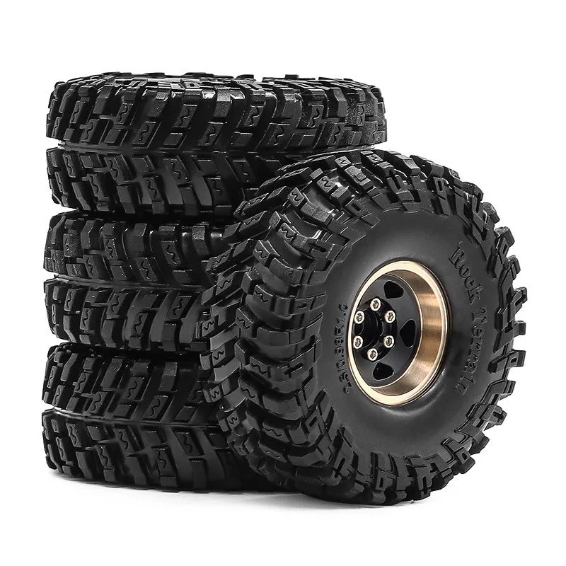 4 pz 63mm 1.0 "Metal Beadlock Ruota Pneumatici Set Per 1/18 RC Crawler Auto SCX24 FMS Ascent-18 Parti di Aggiornamento Accessori