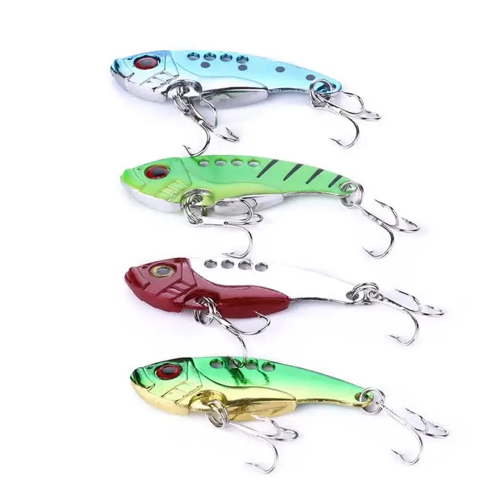 

100Pcs 11g/0.388oz 5.5cm/2.16 fishing lures set spoon china Metal VIB sequins Fish hard bait bass vibration lure crankbait