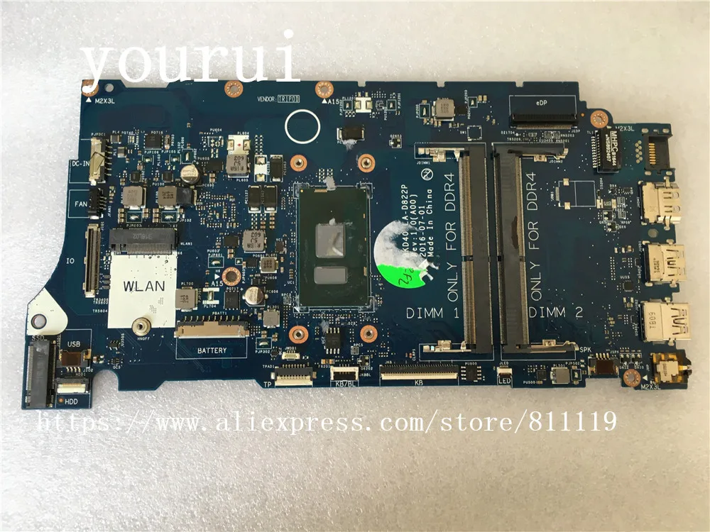 

CSRZSZ For Dell Vostro original Laptop motherboard 5468 5568 mainboard Processor i5-7200u DDR4 CN-06NY5G 06NY5G LA-D822P