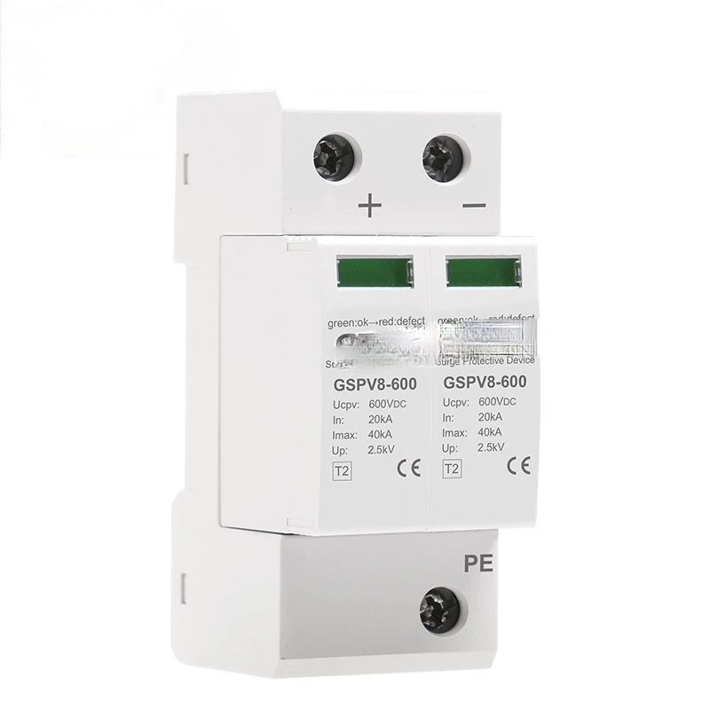 600VDC 1000VDC 40KA DC SPD Surge Protector Device for Solar System and solar energy