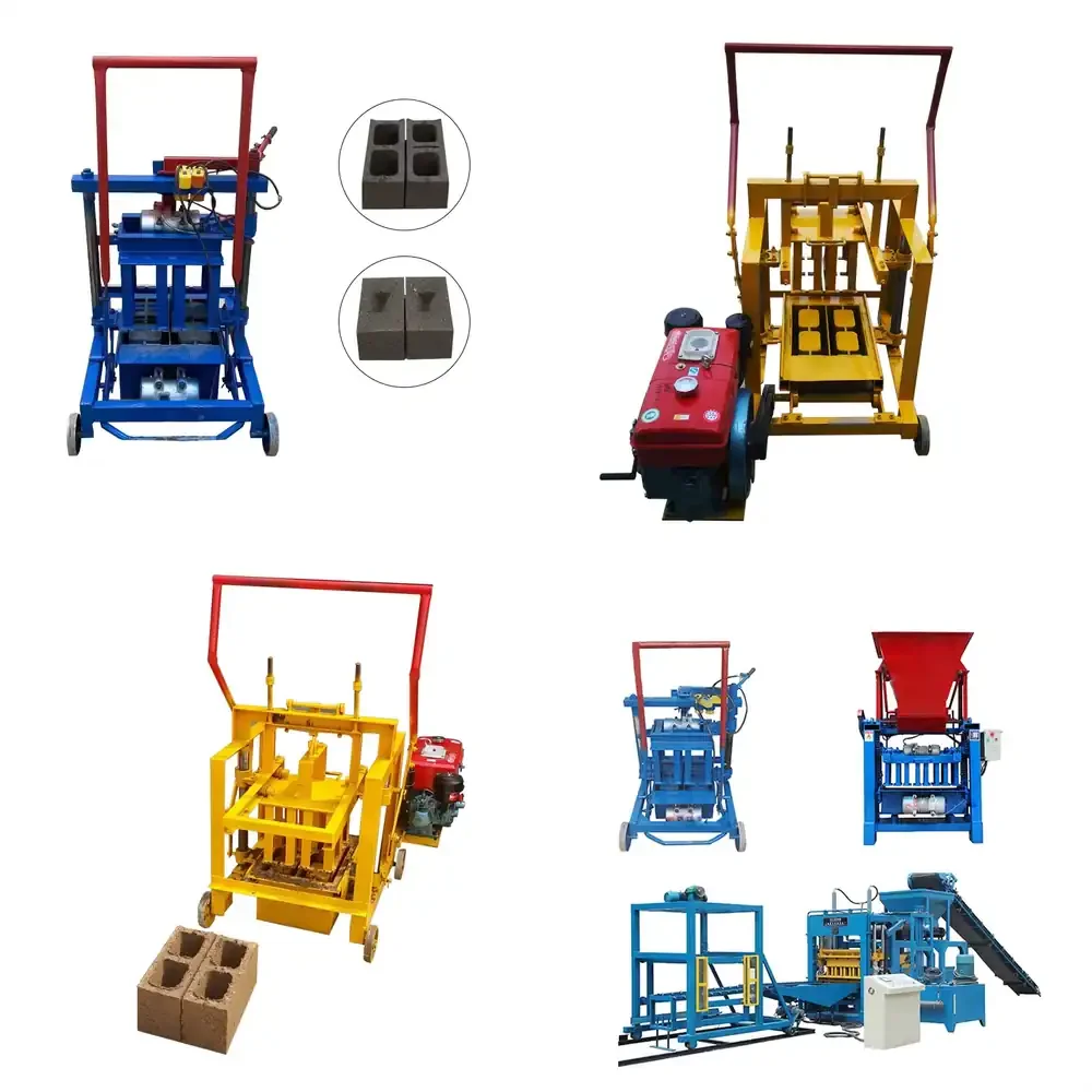 

2-45 Cement Brick Machine Diesel-electric Portable Concrete Block Mobile Hollow Brick Making Machine