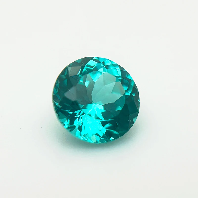 Laborgezüchteter Paraiba-Rundschliff in Neonblau für DIY-Schmuckherstellung, Ring, Halskette, Ohrringe, Hauptmaterialien, Zertifikat – Detail 2