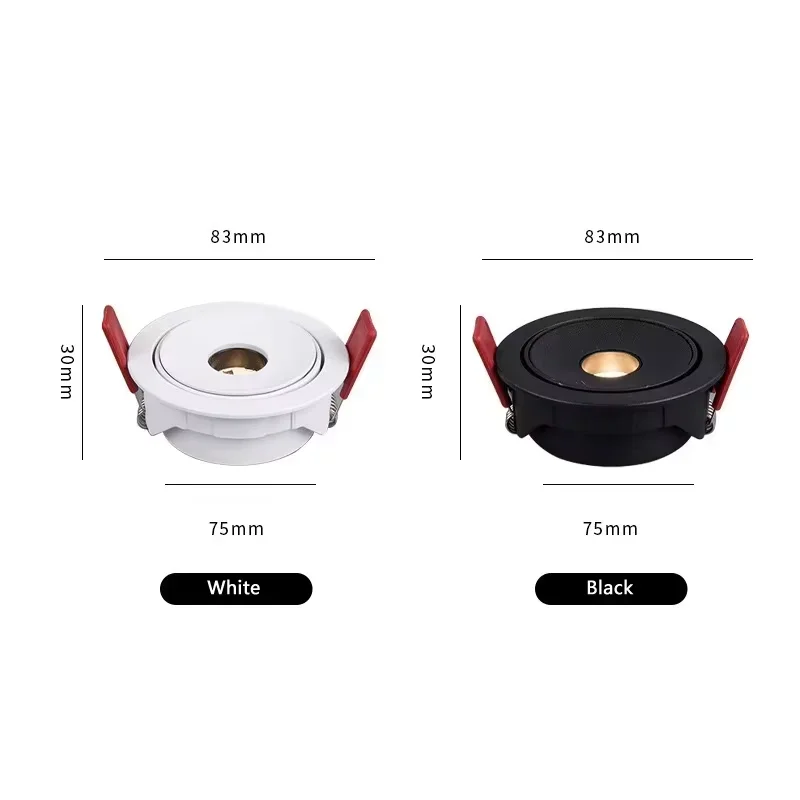 Recessed LED COB Embedded Ceiling Lamp Fixture Downlight Focus Mini Spotlight Narrow Beam Angle 3°8°15° Wine Cabinet