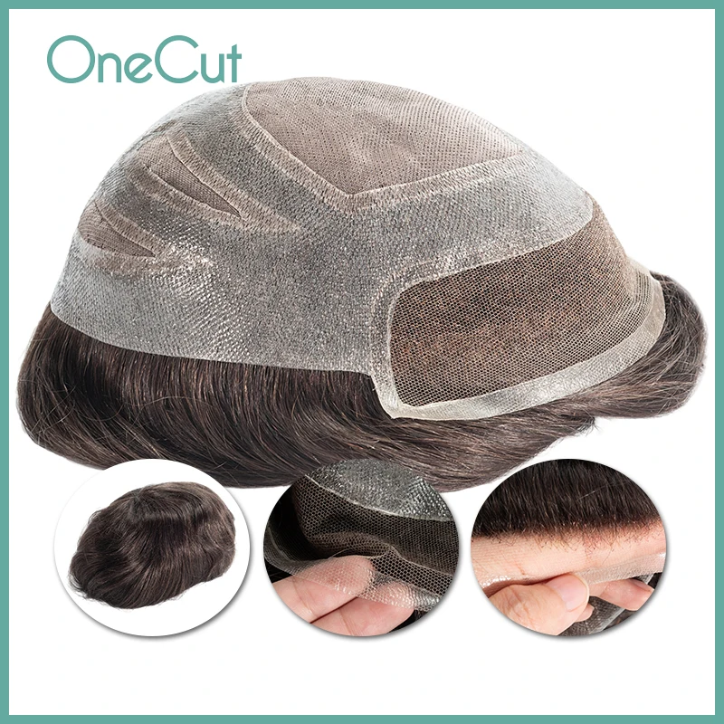 

HD Lace & PU VERSALITE Male Toupee Indian Remy Human Hair Natural Hairline Men's Wigs Breathable Prosthesis Replacement Systems