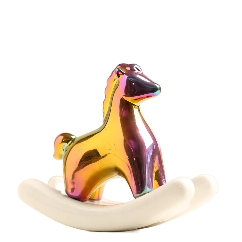 

Home Decorations Ceramic Rocking Horse Ornament Mini Cute Tea Pet Ornaments Exquisite New Year Horse Year Decoration Table Gifts
