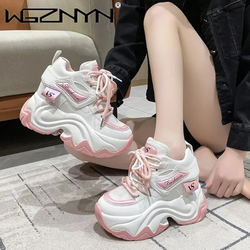 

High Quality Designer Autumn Women Mesh Breathable Platform Sneakers Chunky Shoes Sport Vulcanized Shoes Female Casual Dad Shoe