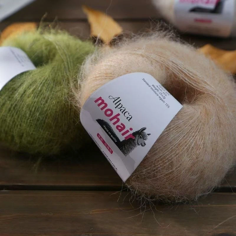 5pcs/25g Mohair Handmade Knitted Sweater, Hat Scarf, DIY Knitting Material Pack