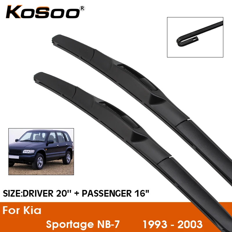 

Car Wiper Blade For KIA Sportage NB-7 1993-2003 Windshield Rubber Silicon Refill Front Window Wiper 20"+19" LHD RHD Accessories