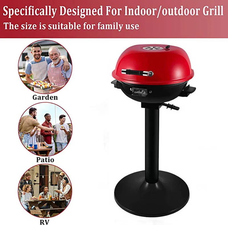 2200W Ganda Lapisan Listrik Panggangan BBQ Tanpa Minyak Panggangan Barbekyu Luar Ruangan Portabel Dapat Dilepas Berdiri Panggangan untuk Pesta Rumah