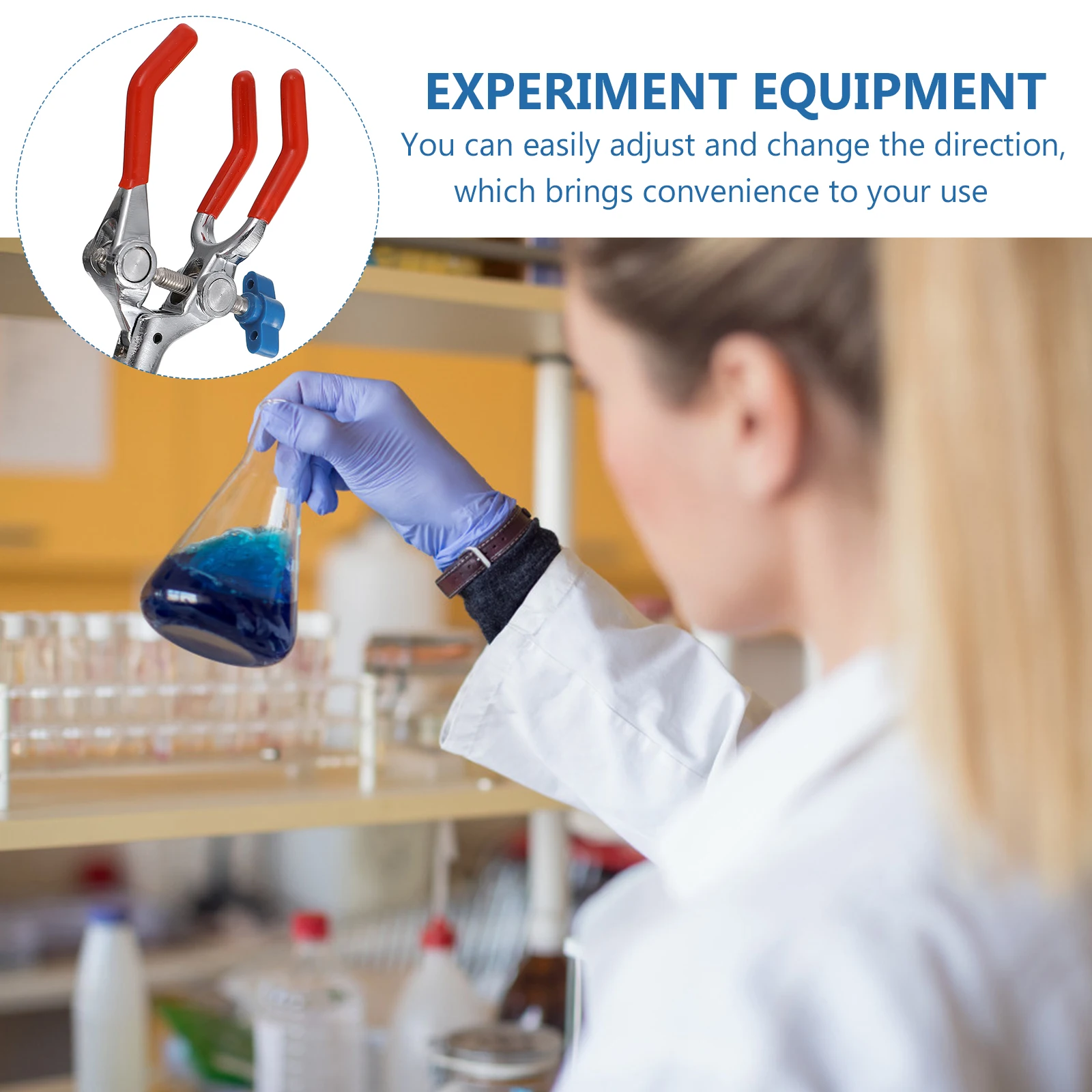 

Three Jaw Clamp Lab Equipment Flask Holder Gooseneck Support Electroplating Beaker Plastic Stainless Steel Multi Clips