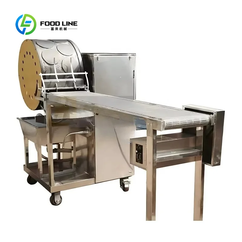 Pancake Making Machine Tortill Maker Roll Wrapper Maker Dough Pastry Sheet Machinery Automatic Spring Roll Machine