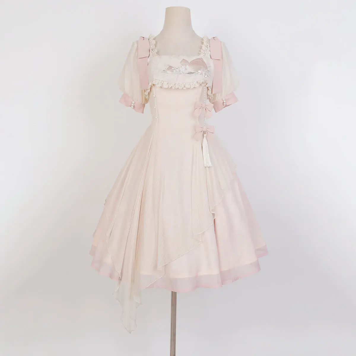 Lolita Dresses Girls Kawaii Miads Princess Sweet Pink One Piece Women Summer Dress Japanese Harajuku Cute Cosplay Costume Dress