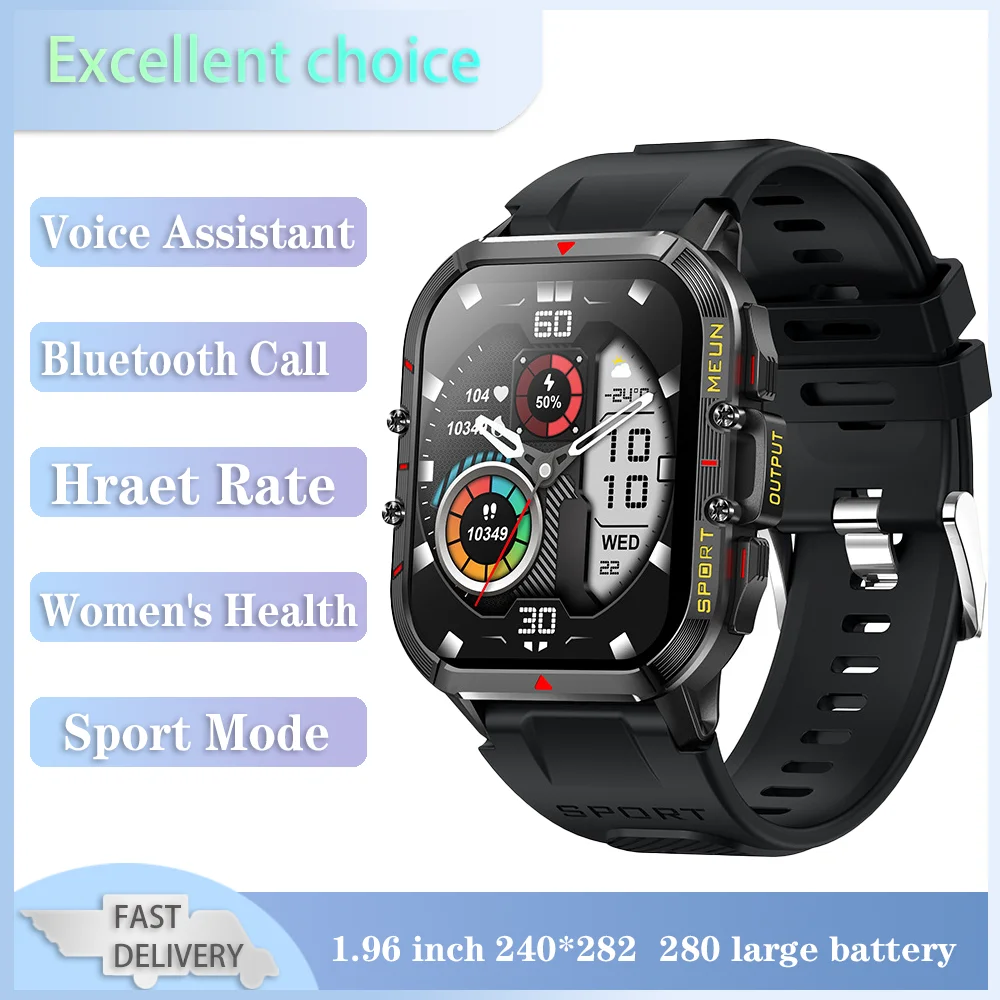 

Xiaomi Mijia 1.96'' Sport Fitness Smart Watch Men SOS Voice Assistant Bluetooth Call Women Health Monitor Waterproof Men's Watch