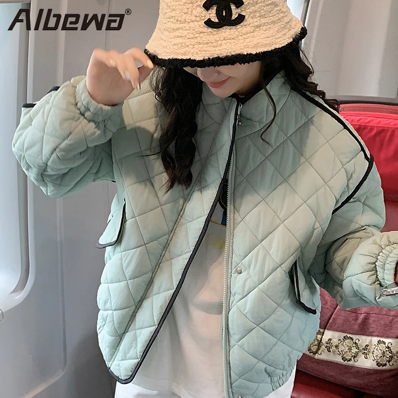 

ALBEWA New Autumn Winter Jackets Parkas for Women Vintage Padded Basics Korean Long Sleeve Casual Feminina Loose Coats Outerwear