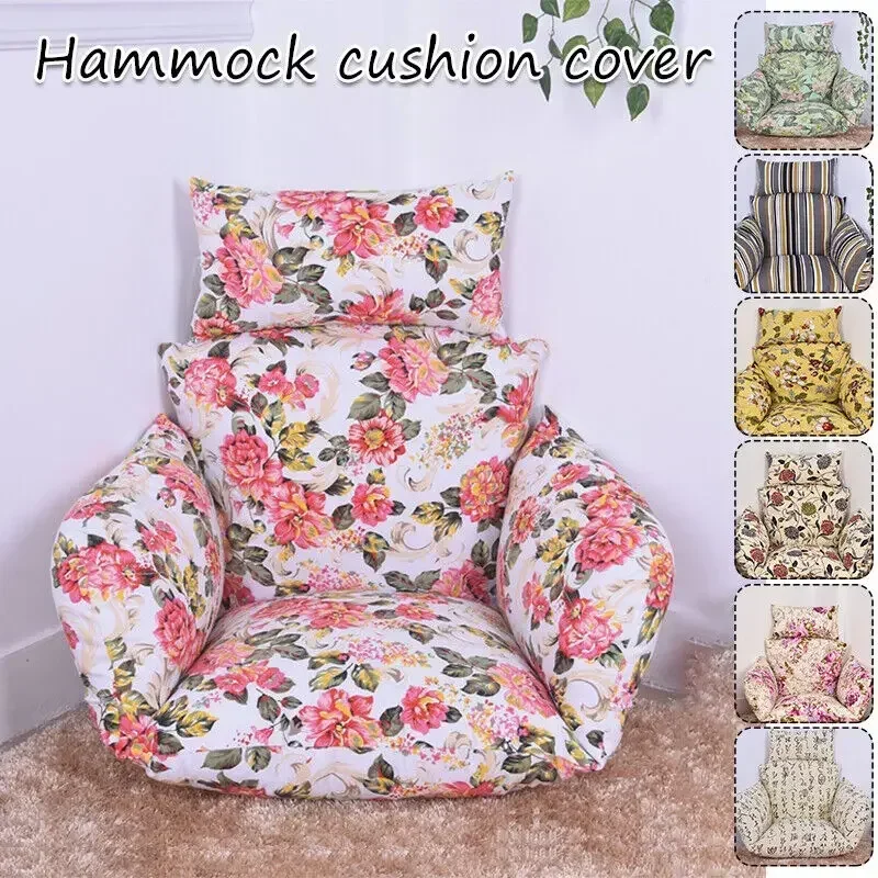 New Hanging Swing Egg Chair Cushion Cover Patio Large Round Papasan Pad Detachable Garden Lounger Cushion Cover  (No Filling)