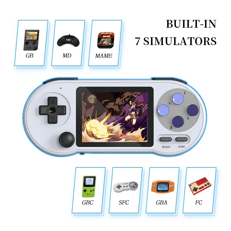 

SF2000 Portable Handheld Game Console 3 Inch IPS Retro Game Consoles Built-in 6000 Games Retro Video Games For Kids Gift