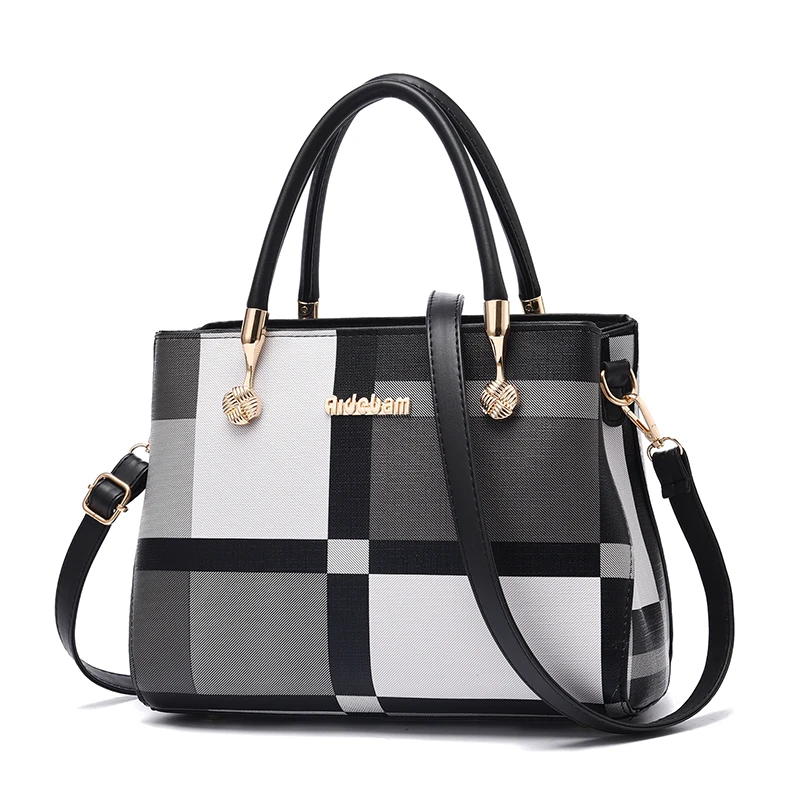 Women's bag 2023 new Korean version of one-shoulder messenger bag fashion all-match checked handbag