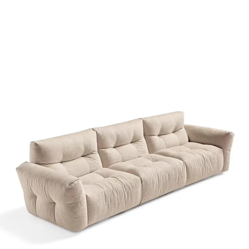 

✗x French Cream Modern Luxury Living Room Set Small Apartment Suitable Straight Cloud Fabric Lamb Wool Simple Designer Sofa^