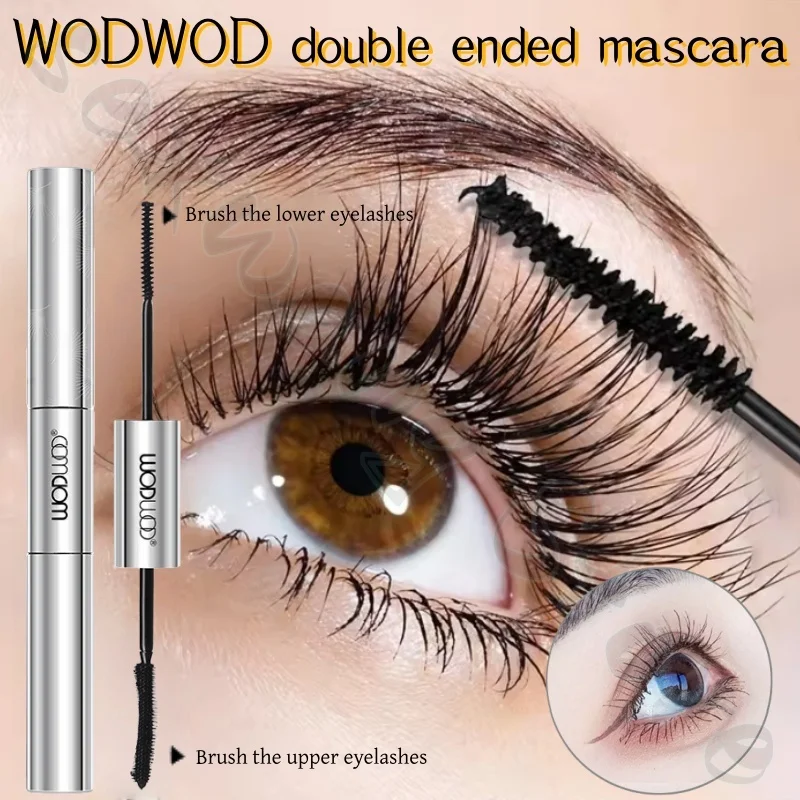 

WODWOD double-effect mascara, long-lasting curling mascara, not easy to smudge, long-lasting thick double-ended eyelashes primer