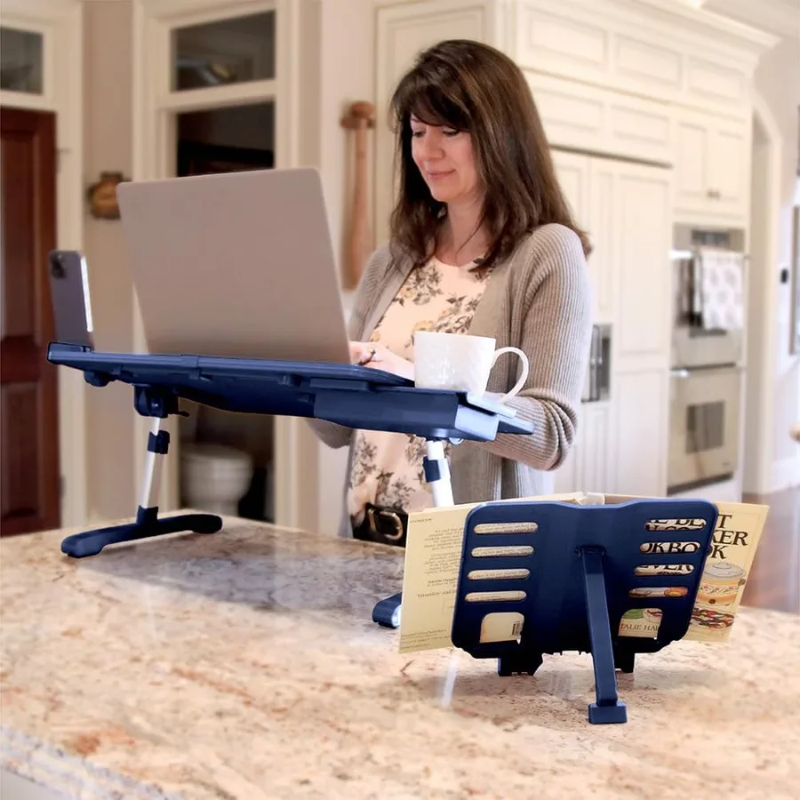 Limitless TotalDesk Portable Workstation and Lap Desk with Adjustable Height and Tilt Navy