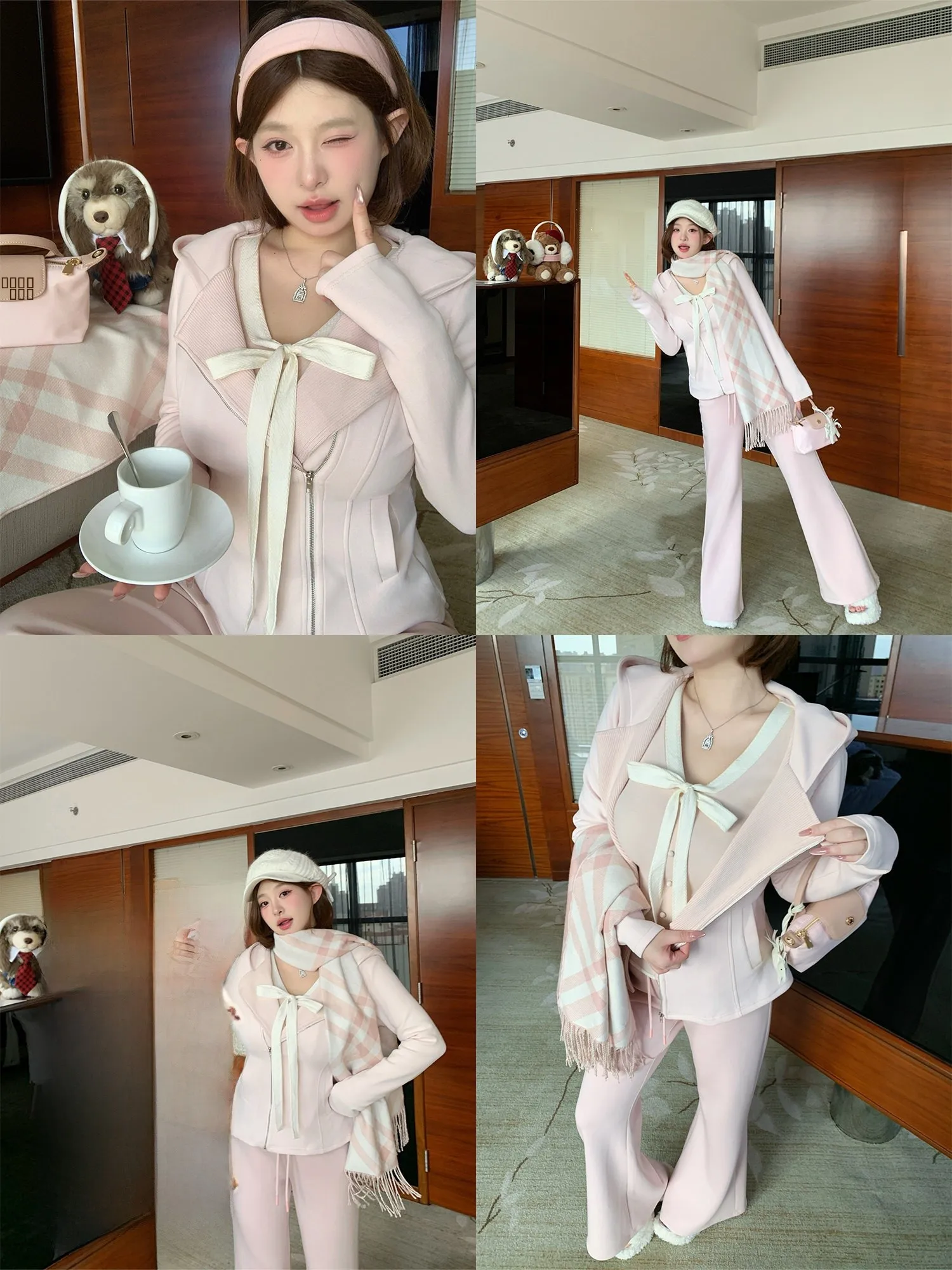

Slimming Effectiven Beautiful Outerwear Top Ladies Commute Sle Straight Tube Knot Long Sve Zipper Pure Color