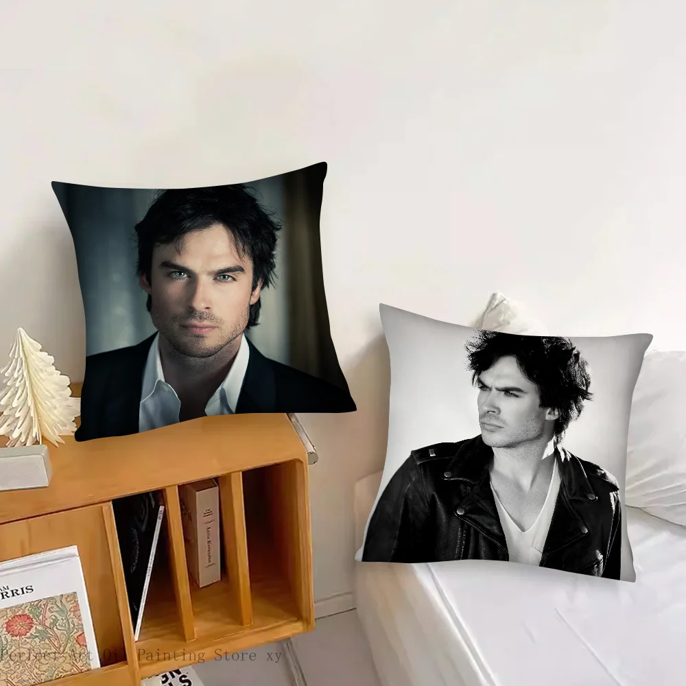 Cool Ian Somerhalder Pillow Case Fashion Square Pillowcase Bedroom Sofa Room Ins Decoration Leisure Cushion Cover 40x40