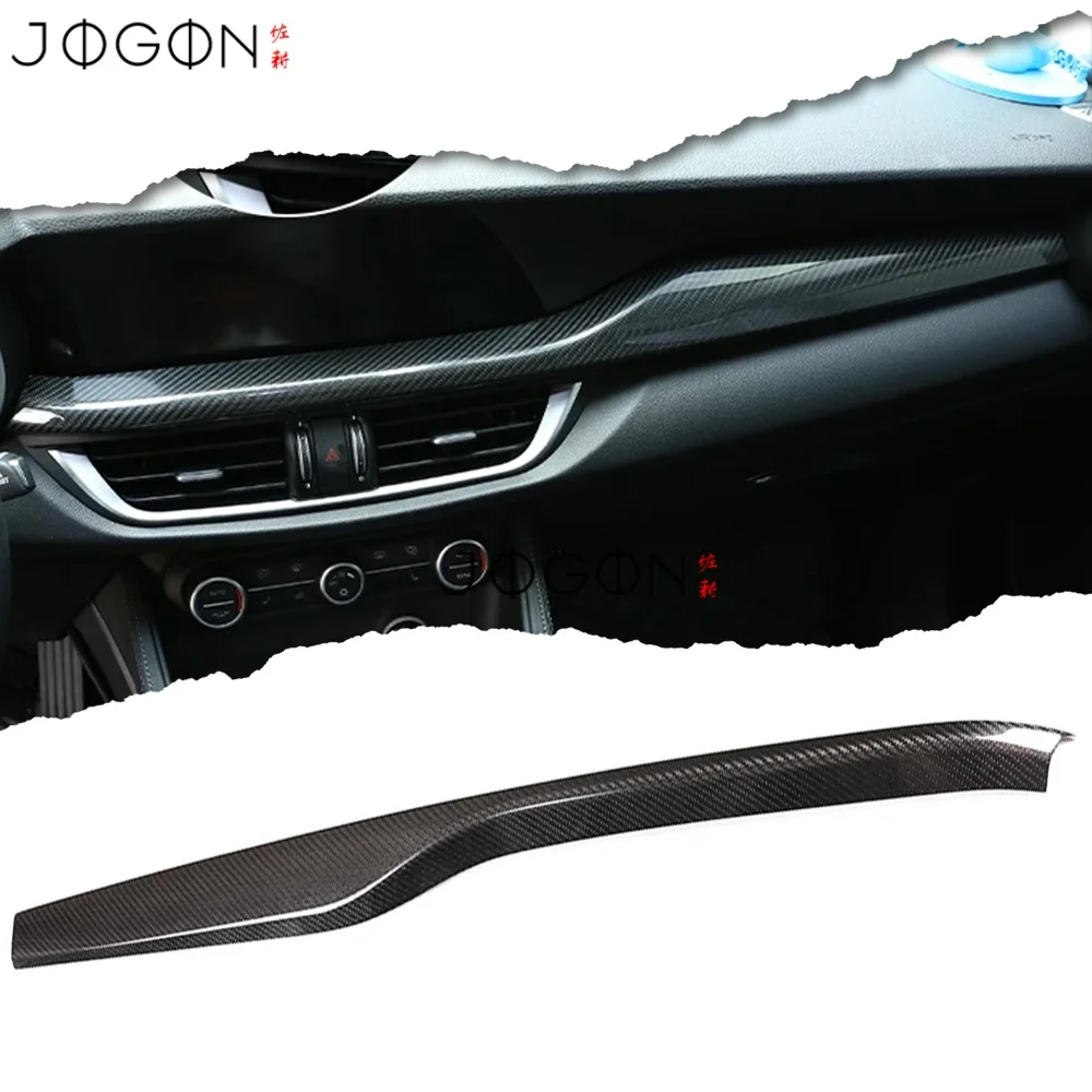

LHD Real Carbon For Alfa Romeo Stelvio 2017 2018 2019 2020 Car Interior Center Console Dashboard Panel Cover Trim Accessories