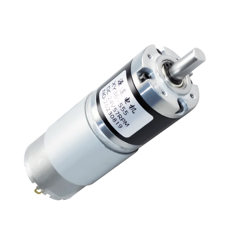 XY36-555 DC Gear Motor 12V 24V, Planetary High Torque Low Speed Metal Geared Motor, Speed Adjustable for Robotics