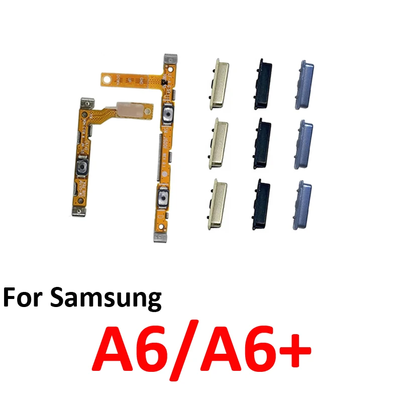 For Samsung Galaxy A6 A6+ 2018 A600 A605 Phone Power Volume Button On Off Up Down External Key Internal Flex Cable Parts Black