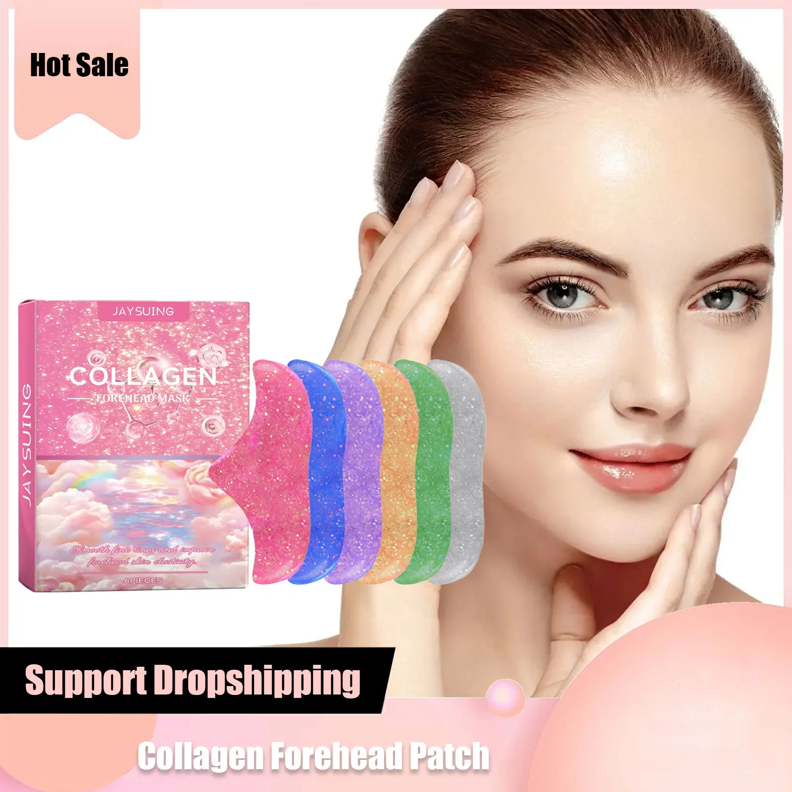 

Collagen Forehead Patch W-rinkle Removal Fade Fine Lines Lifting Anti A-ging Moisturizing Hyaluronic Acid Forehead Firming Mask