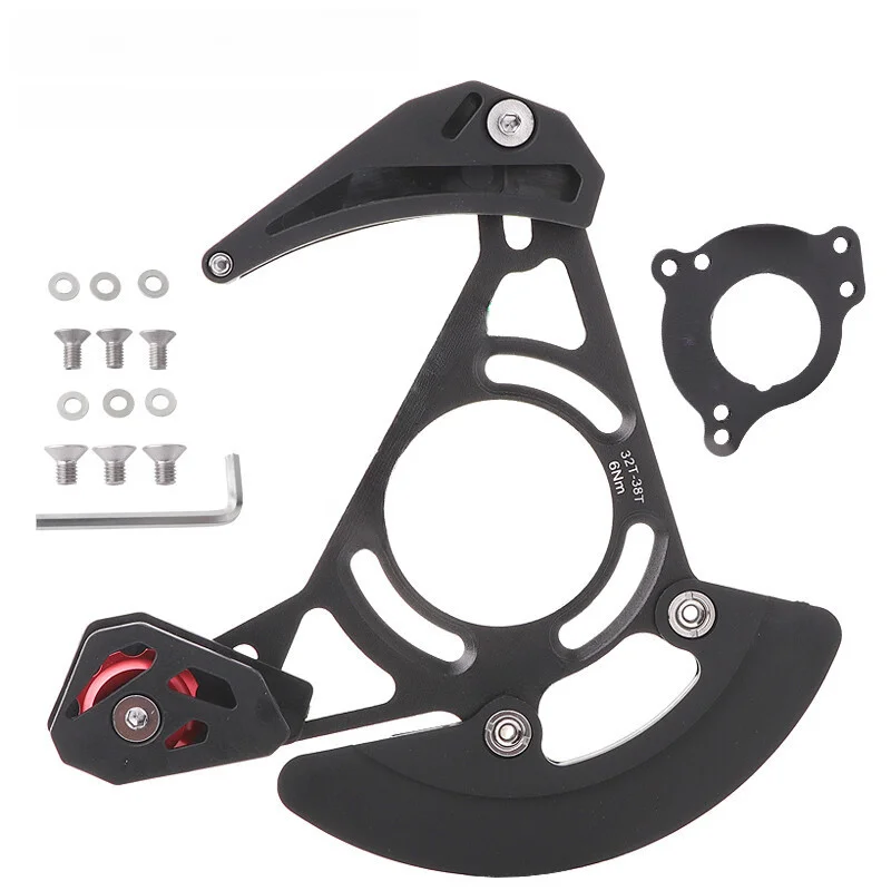 Chain Guide for Mountain Bikes with CNC Aluminum Construction Steel Bearing Wheels and Nylon Debris Protection